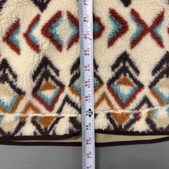 Patagonia Deep Pile Retro X Aztec Cream Zip Up Sherpa Fleece Vest Women's XL - Picture 6 of 8